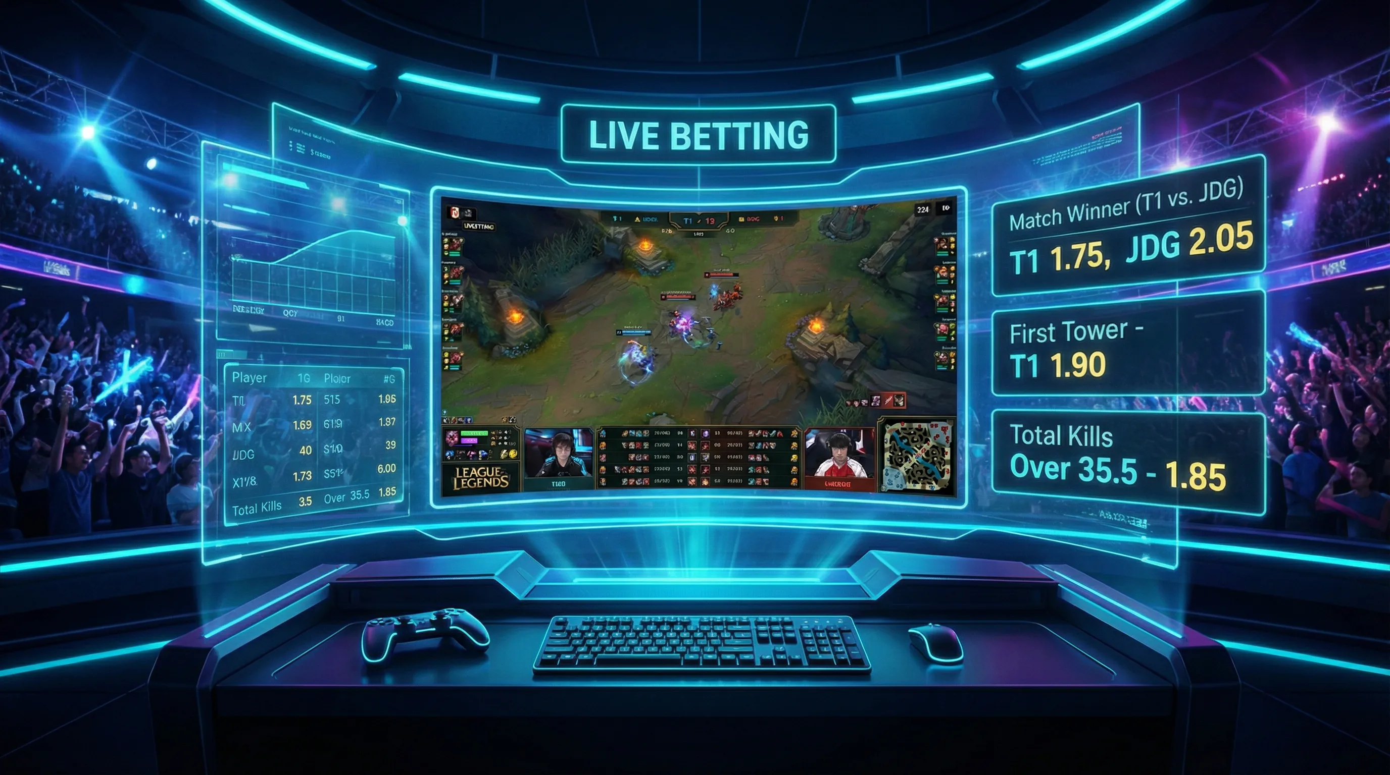 电竞赛事实时投注界面展示